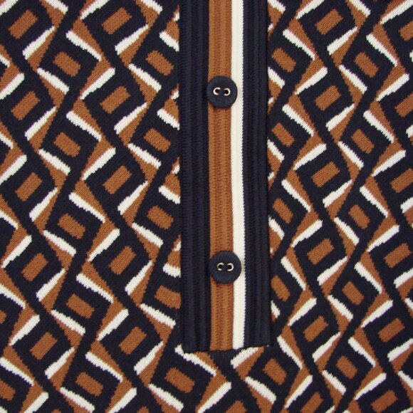 DVF Diane Von Furstenberg Mini Dress Milena Zig Zag Camel Knit Small NEW NWT - Picture 12 of 16